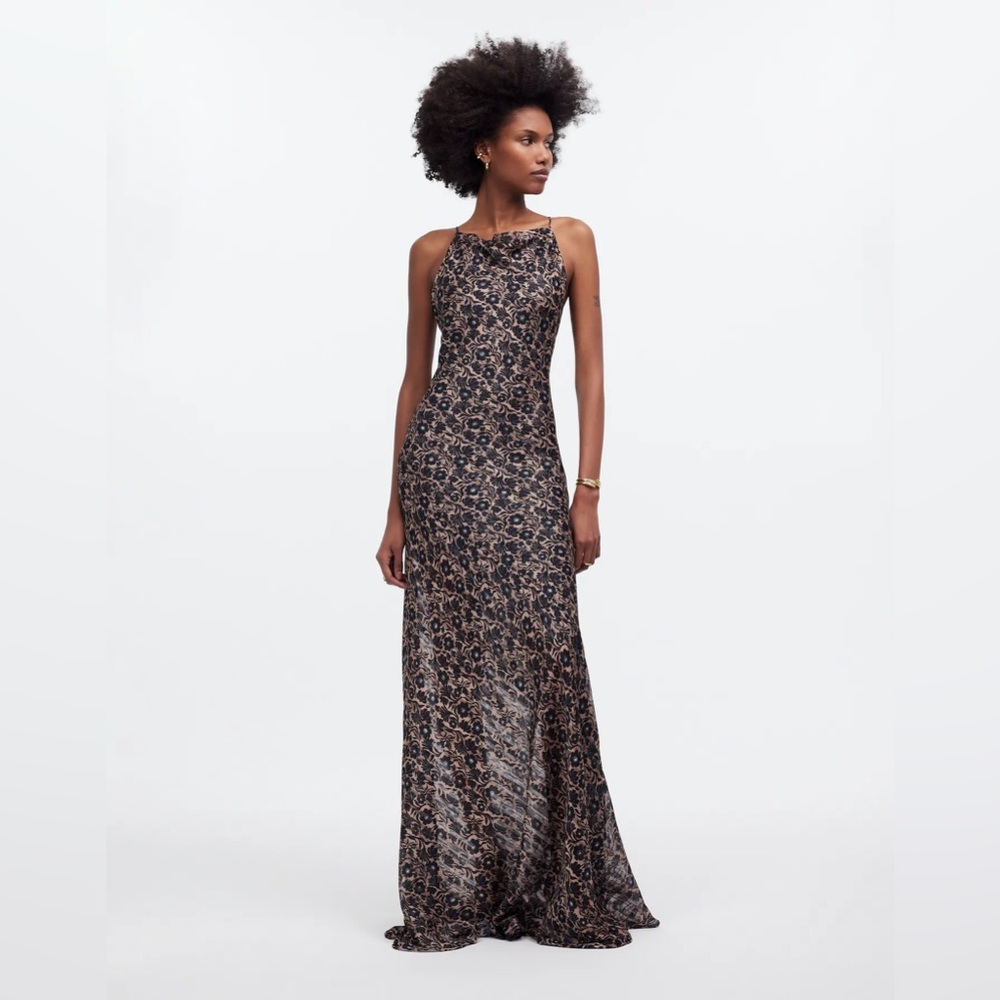 Sabina Musayev Black and Brown Maxi Dress